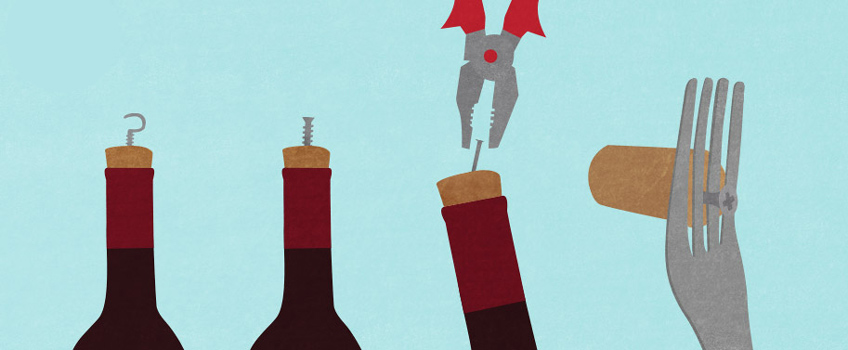 cách mở chai rượu vang bằng đinh xoắn ốc